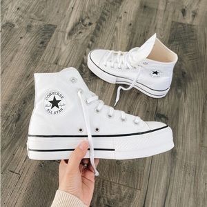 White Hightop Platform Converse